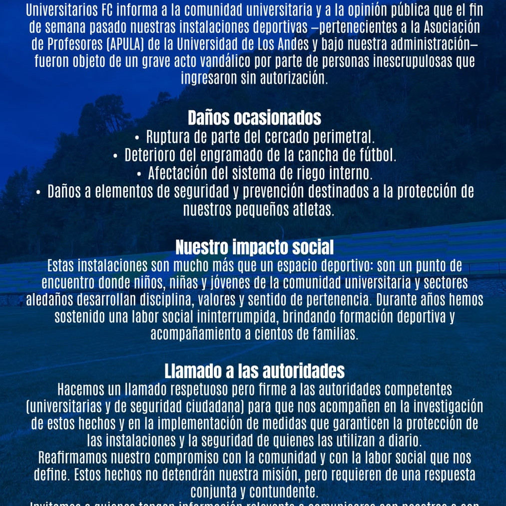 Diario Frontera, Frontera Digital,  Regionales, ,Universitarios Fútbol Club denuncia acto vandálico en sus instalaciones deportivas